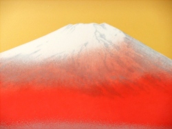 【極上陶板】中村元風『赤富士』希赤　美術陶板 箱・額付き 極上陶板】中村元風『赤富士』希赤 美術陶板 箱・額付き 極上陶板】