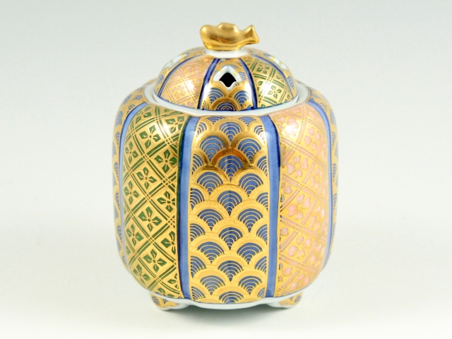 金彩青海波 香炉【有田焼 三光堂】