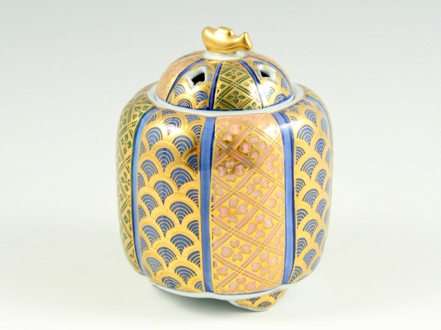 金彩青海波 香炉【有田焼 三光堂】